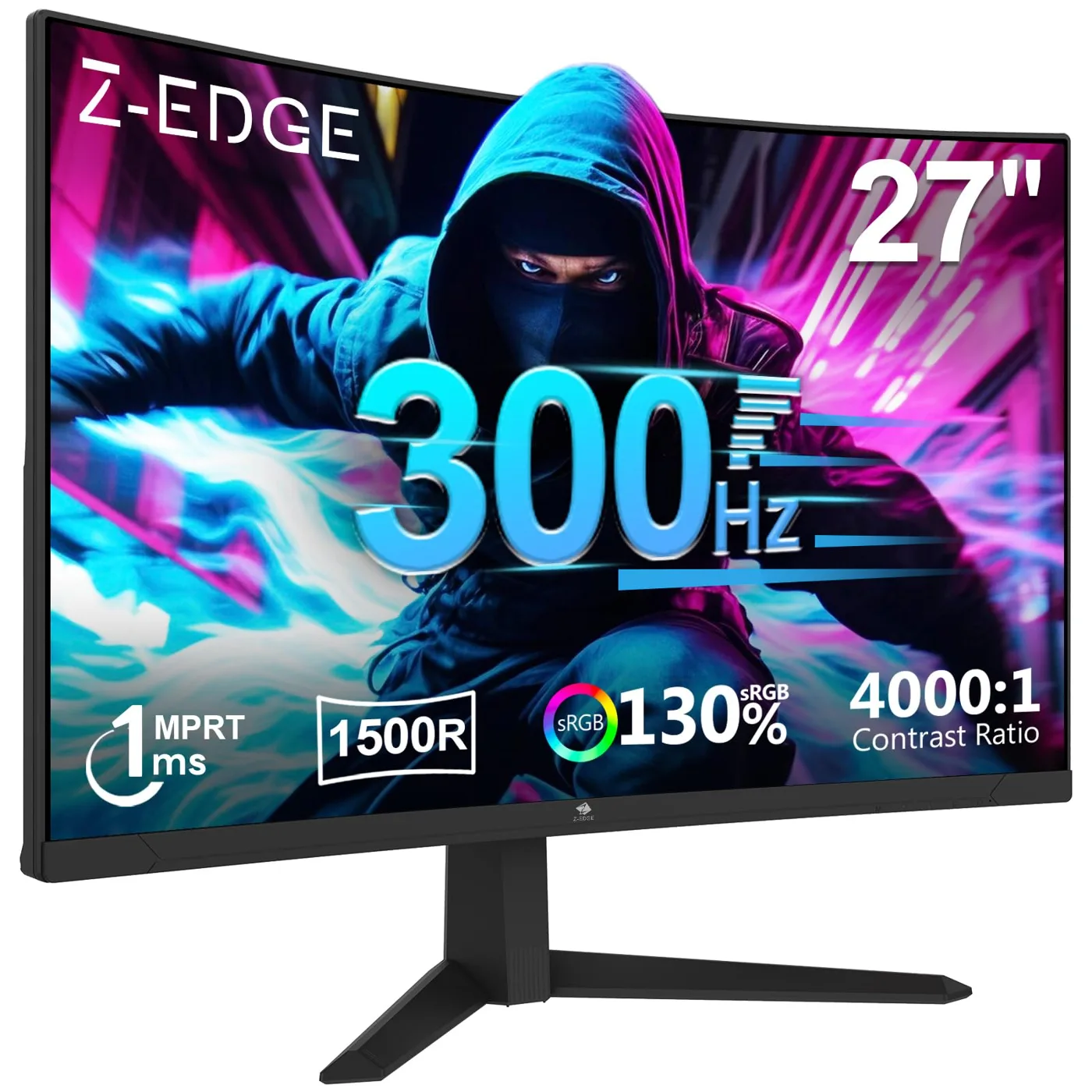 Z-Edge Monitor Gaming Curvo 27'' 300Hz FHD 1ms 1500R VA FreeSync 4000:1