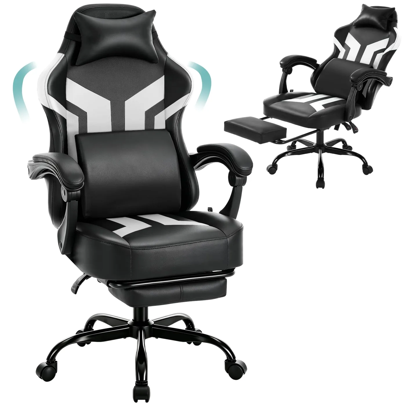 Cómoda silla para videojuegos, 136 kg, ergonómica, color blanco
